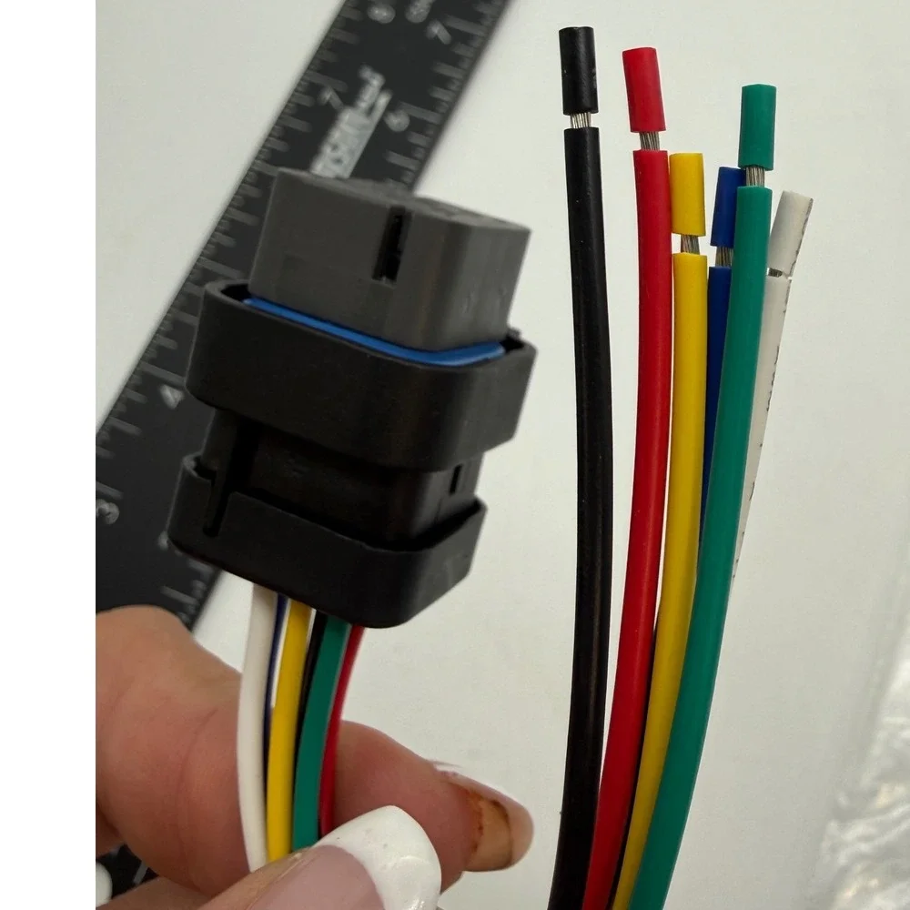 6 Pin Female Connector Pigtail 18 AWG Automotive Wiring Harness Plug 5357